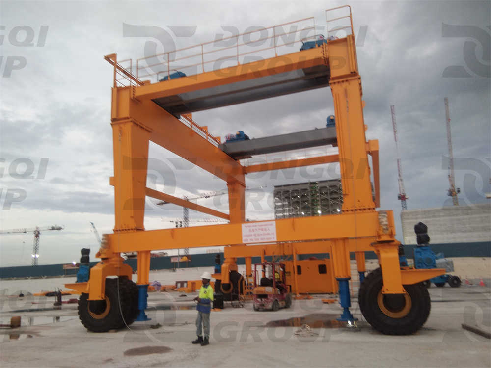 Installation process of 100 ton tire mounted gantry crane