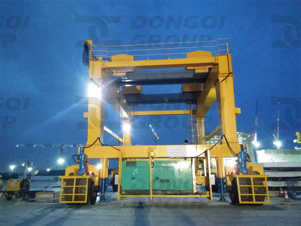 Installation process of 100 ton tire mounted gantry crane