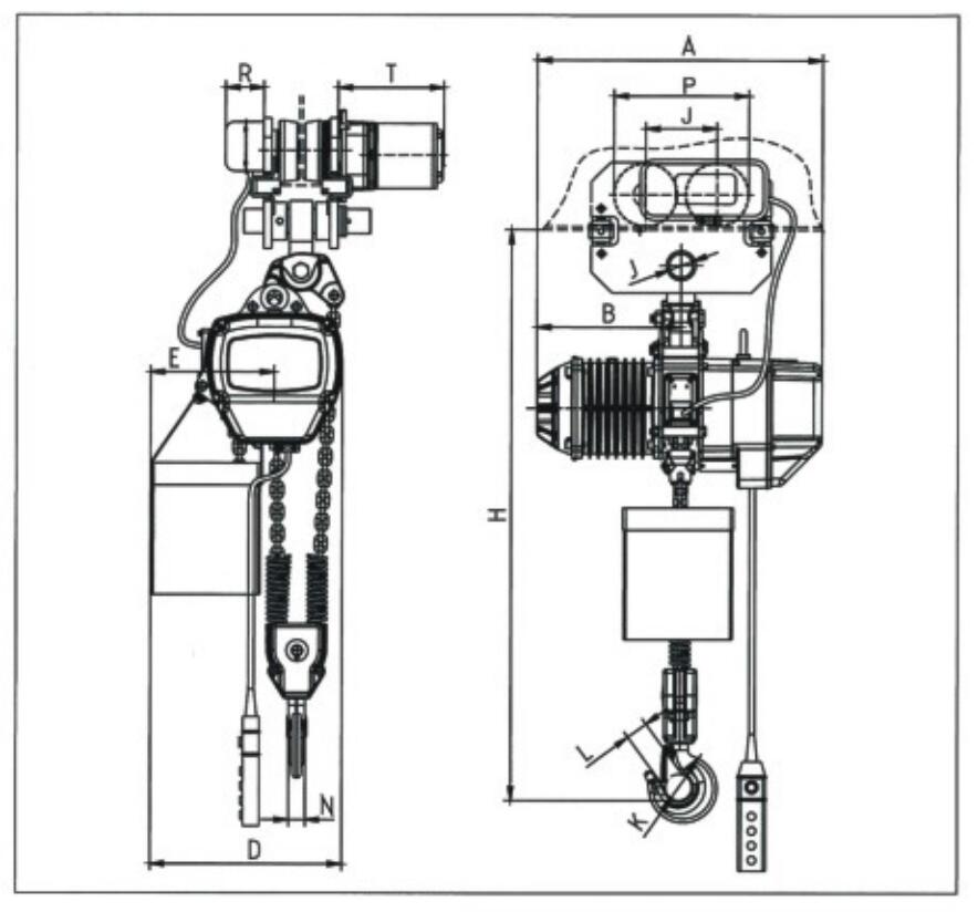 Hoist with Electric Trolley Design Drawing