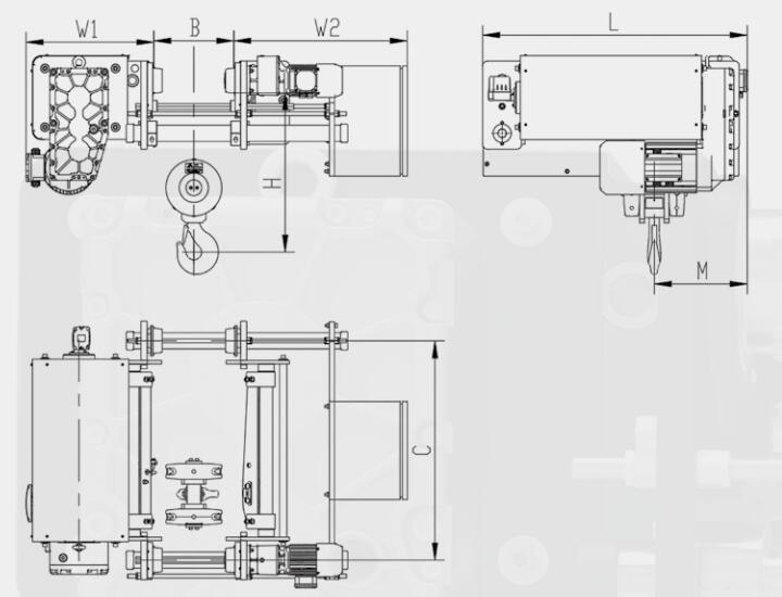 NRL series low headroom hoist drawing