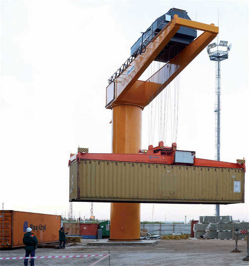 Jib cranes for container handling